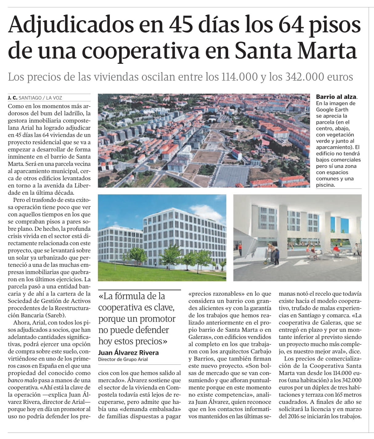 Adjudicados en 45 días los 64 pisos de una cooperativa en Santa Marta.